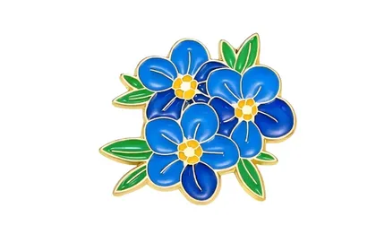 סיכת פרחים כחולים