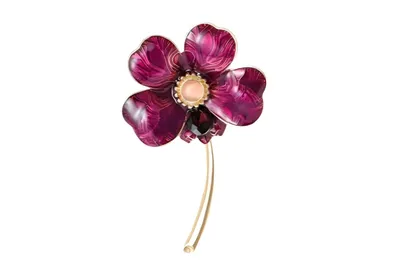 סיכת פרח אלונה ורוד