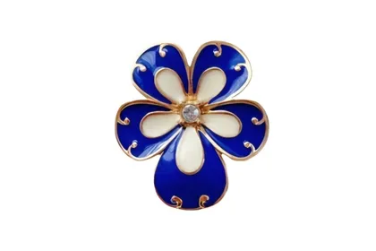 סיכת פרח כחול לבן