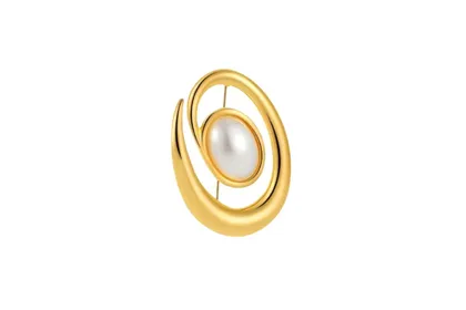 סיכת ספירלה עם פנינה