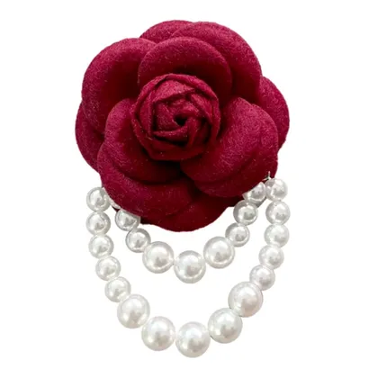 סיכת פרח אלגנט אדום