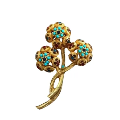 סיכת פרחונים זהובים