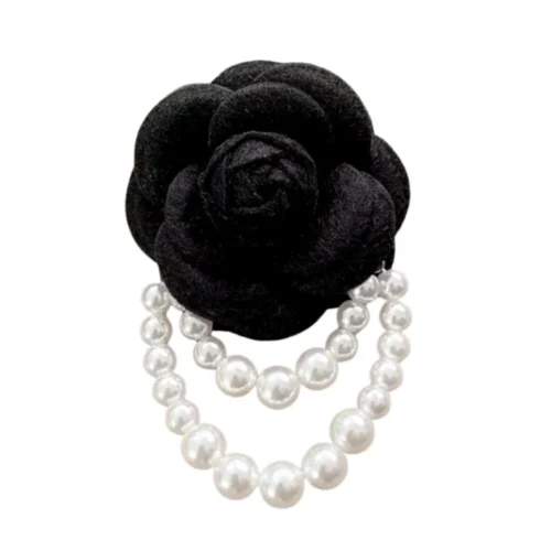 סיכת פרח ראש שחורה