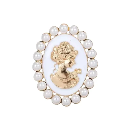 סיכת פמינה פנינים לבנה