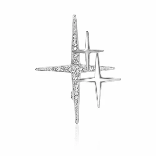 סיכת כוכבים מנצנצים כסף