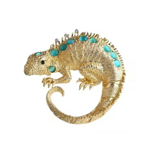 סיכת לטאה מוזהבת