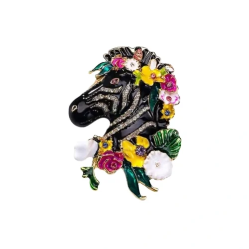 סיכת זברה פרחונית