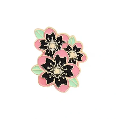 סיכת רוז שלושה עלים מיני שחור