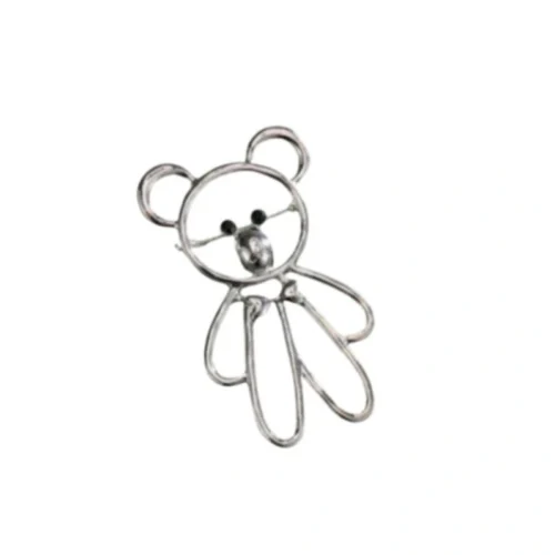 סיכת דובון כסוף