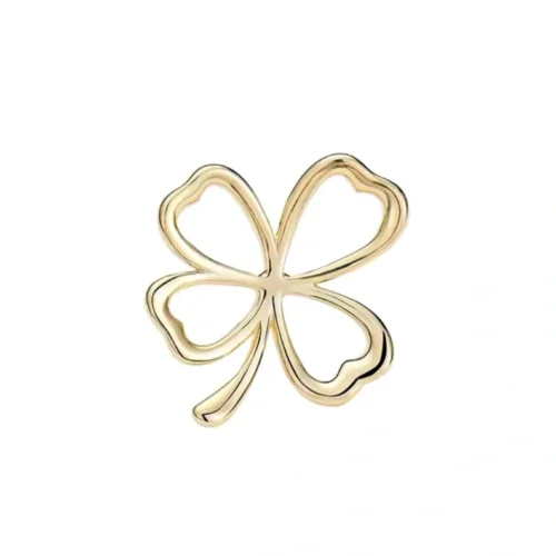 סיכת תלתן זהב שקוף