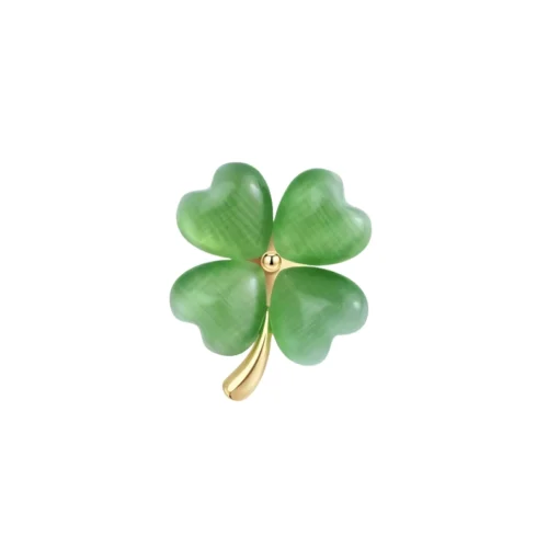 סיכת תלתן זהב לבבות