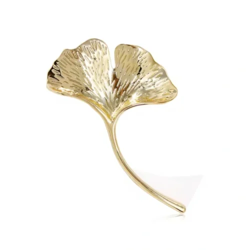 סיכת עלה כותנה מוזהב