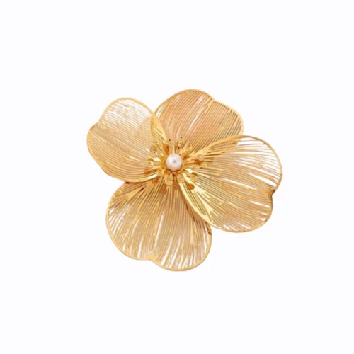 סיכת פרח גולדן חלק