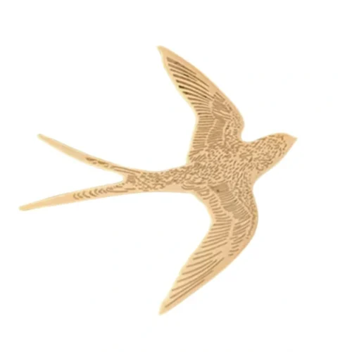 סיכת ציפור שמימית זהב